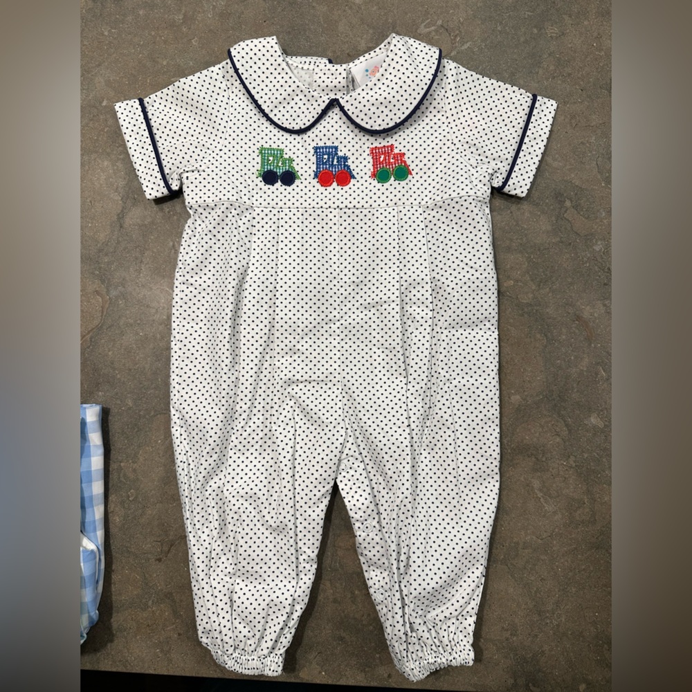 NWT Stitchy Fish train romper 3months